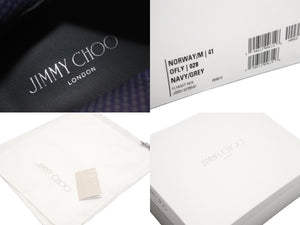 極美品 JIMMY CHOO ジミーチュウ ストレッチニットスニーカー ソックススニーカー ネイビー 紺 中古 47109