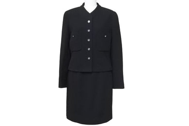 CHANEL シャネル ココマーク ウール セットアップ ブラック 96P シルク スーツ P07026W02302 サイズ38 美品 中古 47110