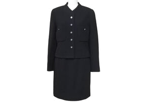CHANEL シャネル ココマーク ウール セットアップ ブラック 96P シルク スーツ P07026W02302 サイズ38 美品 中古 47110