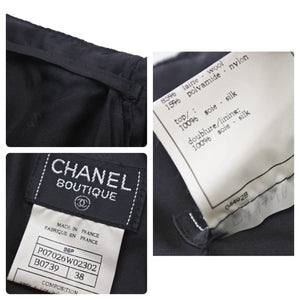 CHANEL シャネル ココマーク ウール セットアップ ブラック 96P シルク スーツ P07026W02302 サイズ38 美品 中古 47110