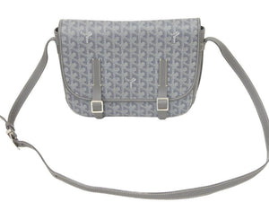 GOYARD ゴヤール ヴェルヴェデールMM 斜め掛けショルダーバッグ PVC レザー グレー シルバー金具 サイズMM 美品 中古 47157