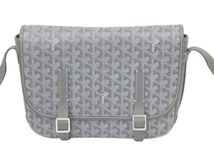GOYARD ゴヤール ヴェルヴェデールMM 斜め掛けショルダーバッグ PVC レザー グレー シルバー金具 サイズMM 美品 中古 47157