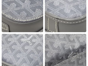 GOYARD ゴヤール ヴェルヴェデールMM 斜め掛けショルダーバッグ PVC レザー グレー シルバー金具 サイズMM 美品 中古 47157