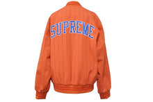 Load image into Gallery viewer, Supreme シュプリーム 19ss ピンストライプ バーシティー ジャケット オレンジ アウター ロゴ 最高 サイズS 美品 中古 47207