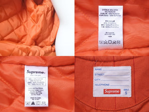 Supreme シュプリーム 19ss ピンストライプ バーシティー ジャケット オレンジ アウター ロゴ 最高 サイズS 美品 中古 47207