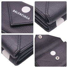 Load image into Gallery viewer, BALENCIAGA バレンシアガ 三つ折り財布 ブラック PAPIER MINI ペーパー ミニ 美品 中古 391446 0ID4N 1092 47220