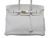 Load image into Gallery viewer, 極美品 HERMES エルメス BIRKIN バーキン35 ホワイト ゴールド金具 トゴ ハンドバッグ T刻印 中古 47225