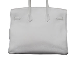 極美品 HERMES エルメス BIRKIN バーキン35 ホワイト ゴールド金具 トゴ ハンドバッグ T刻印 中古 47225
