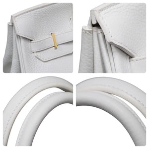 極美品 HERMES エルメス BIRKIN バーキン35 ホワイト ゴールド金具 トゴ ハンドバッグ T刻印 中古 47225