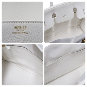 極美品 HERMES エルメス BIRKIN バーキン35 ホワイト ゴールド金具 トゴ ハンドバッグ T刻印 中古 47225