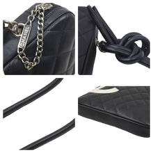 Load image into Gallery viewer, CHANEL シャネル カンボンライン ミディアムポシェット ココマーク 9番台 A25178 カーフレザー ブラック ホワイト 美品 中古 47228