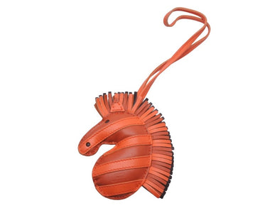 HERMES エルメス チャーム ジージー サバンナ ストラップ アニョーミロ ラムスキン オレンジ ブラウン Z刻 美品 中古 47232