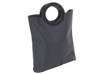 Load image into Gallery viewer, CELINE セリーヌ サークルロゴ リングハンドルハンドバッグ ミニバッグ ナイロン アクリル PVC ブラック 美品 中古 47300