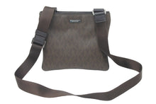 Load image into Gallery viewer, MICHAEL KORS マイケルコース ショルダーバッグ 肩掛けバッグ MKロゴ PVC ブラウン シルバー金具 美品 中古 47316