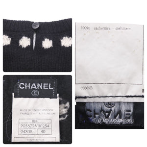 CHANEL シャネル ニット セーター ネックレス ヴィンテージ 95A P05572V00254 カシミヤ ブラック マルチカラー 40 美品 中古 47366