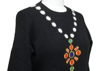 Load image into Gallery viewer, CHANEL シャネル ニット セーター ネックレス ヴィンテージ 95A P05572V00254 カシミヤ ブラック マルチカラー 40 美品 中古 47366