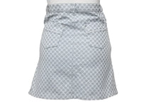 Load image into Gallery viewer, CELINE セリーヌ スカート キッズ マカダム柄 ボトムス 日本製 コットン ブルー ホワイト シルバー金具 サイズ130 美品 中古 47381