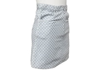 Load image into Gallery viewer, CELINE セリーヌ スカート キッズ マカダム柄 ボトムス 日本製 コットン ブルー ホワイト シルバー金具 サイズ130 美品 中古 47381