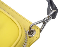 PRADA プラダ アイコニック ナイロンファブリック ショルダーバッグ イエロー ファスナーシルバー金具 美品 中古 47397