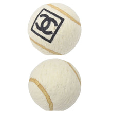 Load image into Gallery viewer, CHANEL シャネル スポーツライン テニスラケット ココマーク ボール付き プラスチック ブラック ホワイト 美品 中古 47402