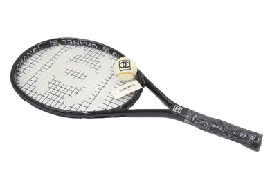 CHANEL シャネル スポーツライン テニスラケット ココマーク ボール付き プラスチック ブラック ホワイト 美品 中古 47402