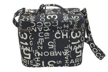 Load image into Gallery viewer, CHANEL シャネル ヴィンテージ 2WAYバニティバッグ バイシー 7番台 ブラック ホワイト シルバー金具 良好 中古 47444