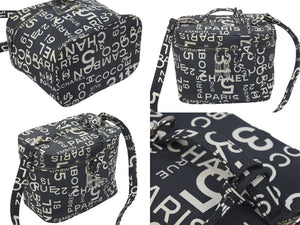 CHANEL シャネル ヴィンテージ 2WAYバニティバッグ バイシー 7番台 ブラック ホワイト シルバー金具 良好 中古 47444