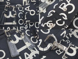 CHANEL シャネル ヴィンテージ 2WAYバニティバッグ バイシー 7番台 ブラック ホワイト シルバー金具 良好 中古 47444