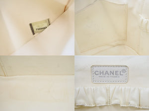 CHANEL シャネル ヴィンテージ 2WAYバニティバッグ バイシー 7番台 ブラック ホワイト シルバー金具 良好 中古 47444