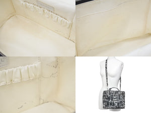 CHANEL シャネル ヴィンテージ 2WAYバニティバッグ バイシー 7番台 ブラック ホワイト シルバー金具 良好 中古 47444