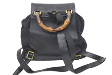 Load image into Gallery viewer, GUCCI グッチ バンブー リュックサック バックパック バッグ ブラック レザー 003・58・0016 中古 47445