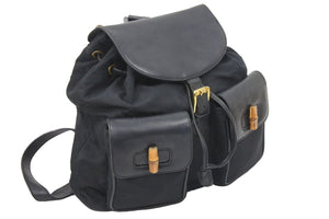 GUCCI グッチ バンブー リュックサック バックパック バッグ ブラック レザー 003・58・0016 中古 47445