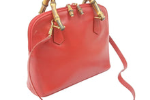 Load image into Gallery viewer, GUCCI グッチ バンブー 2WAYバッグ ショルダーバッグ ハンドバッグ 000 1274 0290 レザー レッド ゴールド金具 良品 中古 47447