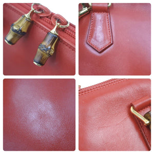GUCCI グッチ バンブー 2WAYバッグ ショルダーバッグ ハンドバッグ 000 1274 0290 レザー レッド ゴールド金具 良品 中古 47447