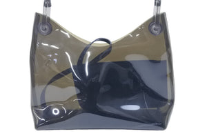 GUCCI グッチ バンブー ハンドバッグ ワンショルダーバッグ ジャッキーライン クリアブラック PVC レザー 良品 中古 47449