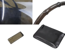 Load image into Gallery viewer, GUCCI グッチ バンブー ハンドバッグ ワンショルダーバッグ ジャッキーライン クリアブラック PVC レザー 良品 中古 47449