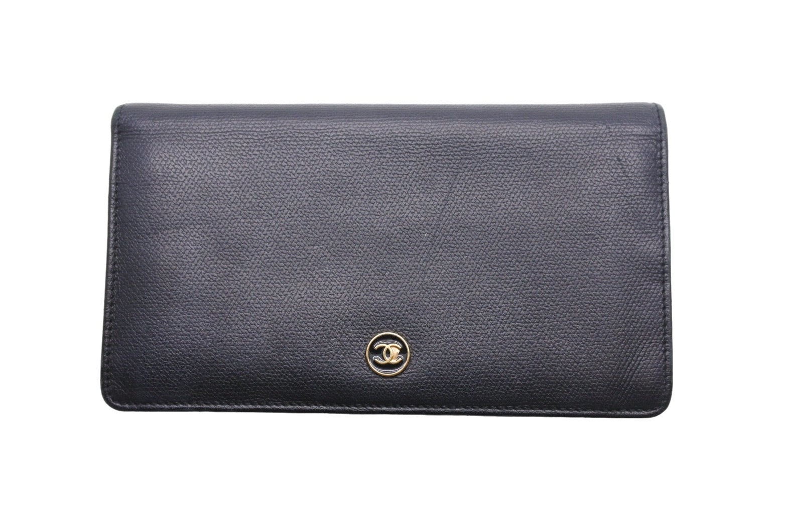 CHANEL シャネル 長財布 レザーブラック ココボタン ロングウォレット 