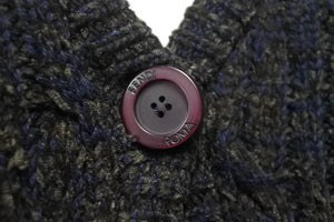 フェンディ FENDI カーディガン トップス ウール アクリル サイズ38 ブラウン ブルー 中古 47459