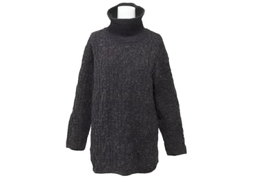 フェンディ FENDI ニット タートルネック トップス ウール アクリル サイズ44 ブラウン ブルー 中古 47460