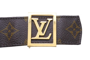 LOUIS VUITTON ルイ・ヴィトン ベルト・バックル モノグラム ベルト サンチュール LV金具 ゴールド 美品 中古 47462