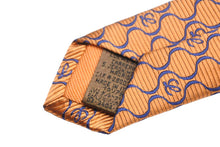 Load image into Gallery viewer, LOEWE ロエベ ドット ロゴ総柄 ネクタイ オレンジ系 ブルーライン ITALY イタリア SILK USED オールド 中古 47470