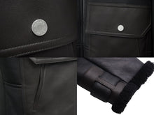 Load image into Gallery viewer, 新品同様 HERMES エルメス ムートンレザージャケット 2020年秋冬コレクションモデル 羊革 牛革 ブラック ブラウン サイズ48 47478
