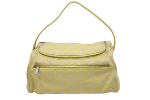 極美品 CHANEL シャネル バニティ ハンドバッグ ニュートラベルライン イエロー キャンバス×レザー 1点物 中古 47487