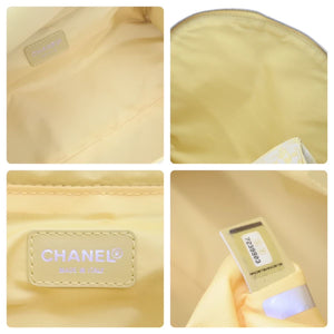 極美品 CHANEL シャネル バニティ ハンドバッグ ニュートラベルライン イエロー キャンバス×レザー 1点物 中古 47487