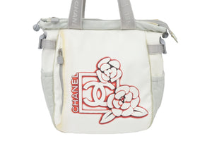 CHANEL シャネル スポーツライン カメリア ココマーク トートバッグ ショルダーバッグ ナイロンキャンバス 中古 47488