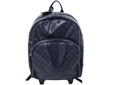 GUCCI グッチ 2WAY GG柄 キャリーケース バックパック キッズ 271341 ネイビー リュックサック 子供 ロゴ 良好 中古 47489