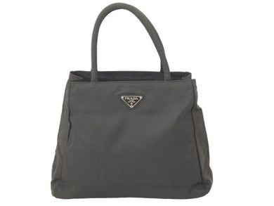極美品 PRADA プラダ ハンドバッグ B3864 ナイロン ZAFFIRO グリーン系 カーキ トートバッグ 三角ロゴプレート 中古 47498