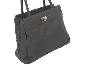 極美品 PRADA プラダ ハンドバッグ B3864 ナイロン ZAFFIRO グリーン系 カーキ トートバッグ 三角ロゴプレート 中古 47498