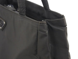 極美品 PRADA プラダ ハンドバッグ B3864 ナイロン ZAFFIRO グリーン系 カーキ トートバッグ 三角ロゴプレート 中古 47498