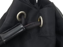 Load image into Gallery viewer, PRADA プラダ 巾着バッグ 巾着ポーチ ナイロンバッグ 小物入れ 三角ロゴプレート ブラック シルバー金具 美品 中古 47515